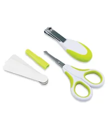 Nuvita Small scissors with rounded tips nail clippers and nail files -  Cool Green