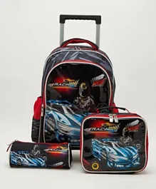 Aeropostale Aero Kids 3 Piece Trolley Backpack Set Racing Car - 23 Inch