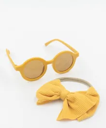 DDANIELA Glasses and Headband Set For Babies and Girls - Yellow