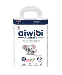 Aiwibi Premium Baby Diapers Size 3 - 62 Pieces