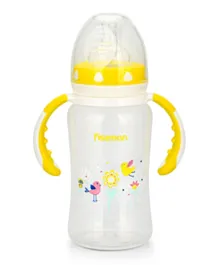 Fissman Wide Neck Feeding Bottle With Handles Yellow - 300mL