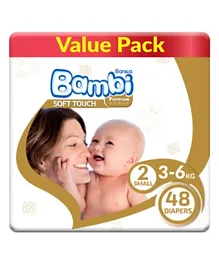 Sanita Bambi Baby Diapers Value Pack Size 2 - 48 Pieces