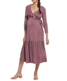 Mums & Bumps Rachel Pally Purple Maternity Wrap Dress - Purple