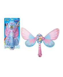 Wanna Bubbles Light & Sound Fairy Princess Bubble Wand  Battery Operated with 2 Solutions Pack of 1 (Assorted Colors) - 50 ml