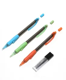 Onyx And Green Mechanical Pencil Bonus Pack with 3 Erasers and Leads (1403) - Pack of 3