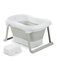 Hauck Wash N Fold L Baby Bath With Stool - White Sage