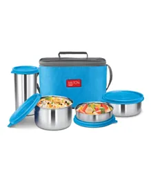 Milton Delicious Combo Stainless Steel Tiffin Set Blue - 5 Pieces