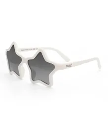 REAL SHADES Star Silver Mirror Lens Sunglasses - Matte White