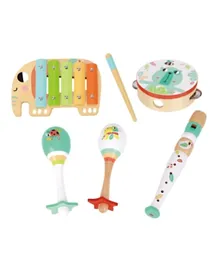 TOOKY TOY Wooden Musical Instrument Set - 6 Pieces
