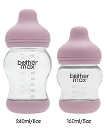 Brother Max Pack of 2 PP Anti Colic Feeding Bottle Pink - 240ml
