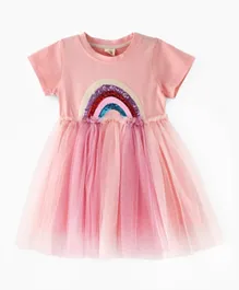 Plushbabies Summer Rainbow Tutu Dress - Pink