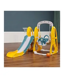 Lovely Baby Slide and Swing Set with Basketball Hoop - Yellow