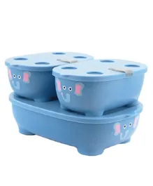 Prince Lionheart Bentomal Microwave Lunch Boxes Elephant Design - Set of 3