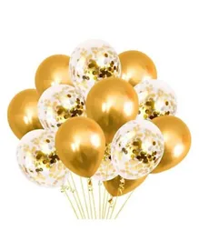 Highlands Gold Confetti and Latex Balloons - Pack of 20