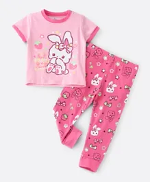 Babyqlo Little Sweet Bunny Glow In The Dark Pyjama Set - Pink
