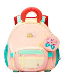 ميدير - حقيبة ظهر للأطفال وردية برسمة فراشة - 8 بوصات
