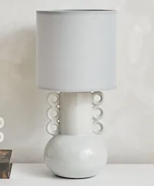 HomeBox Novalie Pearl Speckled Ceramic Lamp Base with Shade