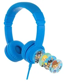 BUDDYPHONES Explore Plus Foldable Headphones with Mic - Cool Blue