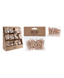 Homesmiths Christmas Wooden Clips Set Brown - 50 Pieces