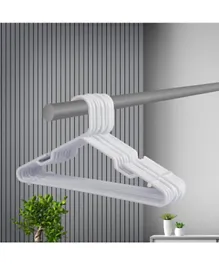 FEELINGS Plastic Hanger Lotus Set, Sleek Design, Robust, Smooth Edges, 41 x 22 cm, White - Pack of 15