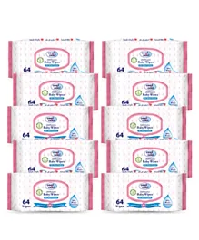 Cool & Cool 99.9 Percent Water Content Baby Wipes Pack of 10 - 640 Pieces