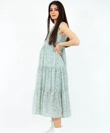 Oh9shop Chloe Meadows Sleeveless Maxi Dress - Blue