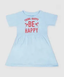 Zarafa Think Happy Be Happy Graphic Dress - Blue