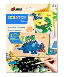 Avenir Scratch Greetings Card Set - Dinos