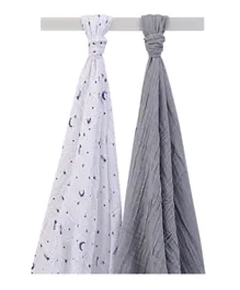 Hudson Childrenswear Luxe Cotton Muslin Swaddle Blankets My Moon - 2 Pieces