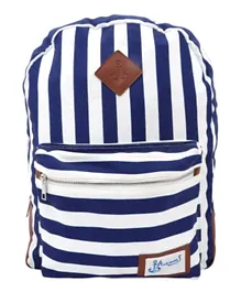 Anemoss Backpack Navy Blue & White Stripe - 16 Inches