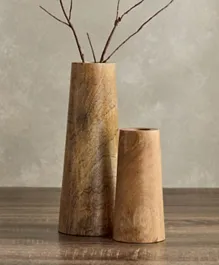 HomeBox Rena Medium and Small Wooden Flower Vase Set - 2 Pieces