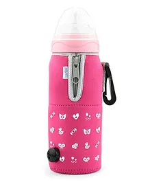 Nuvita Travel Bottle Warmer With Zip Elastic Neoprene Material compatible With All Bottles Pink - 1074