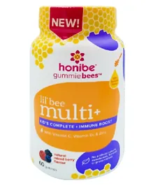 Honibe Gummiebees Lil Bee Multi Kids Complete Immune Boost Dietary Supplement - 60 Gummies