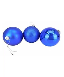 كرات الكريسماس السحرية المتألقة المطفية اللامعة باللون الأزرق - 36 قطعة