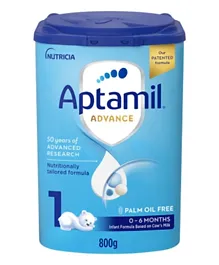 Aptamil Palm Oil Free Advance 1 Infant Milk Formula - 800g