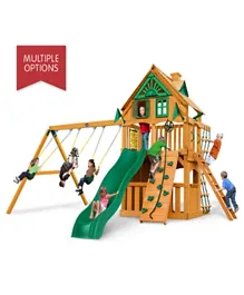 PlayNation Wooden Horizon Clubhouse Treehouse Swing Set - Multi Color