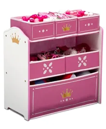 Delta Children Wooden Princess Crown Multi-Bin Toy Organizer White and Pink - TB83455GN-1187