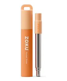 زوكو - طقم قشة وجيب ثنائي اللون برتقالي - 3 قطع