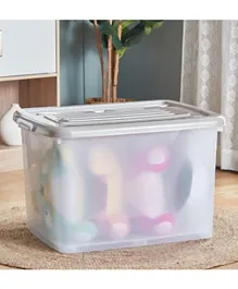 HomeBox Juana Multipurpose Transparent Storage Box with Wheels and Lockable Lid - 150L