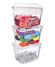 Homesmiths ArtBin Small Bins with Lids Clear - 3 Pieces