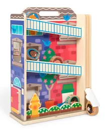 Melissa and Doug Wooden GO TOTs Town House Tumble - 7 Pieces