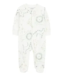 Carter's Animal Print Snap-Up Cotton Sleep & Play Pajamas - Ivory