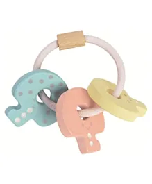 Plan Toys Wooden Key Rattle Sustainable Play - Multicolour