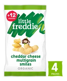 Little Freddie Organic Cheddar Cheese Multigrain Smiles Pack of 4 -  44g