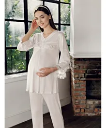 Bella Mama Maternity Nightwear - White