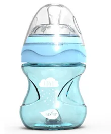 زجاجات نوفيتا ميميك كول المضادة للمغص للأطفال بشكل مريح وتأثير يشبه الحلمات باللون الأزرق - 150 مل