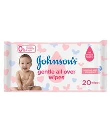 Johnson & Johnson Baby Gentle Allover Wipes - 20 Wipes