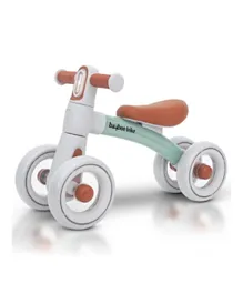 بايبي - دراجة توازن للأطفال بـ 4 عجلات - أخضر