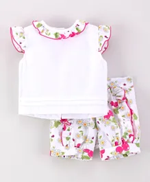 Rock a Bye Baby Cherry Print Top And Shorts Set - Pink