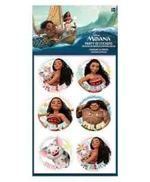 Party Centre Disney Moana Party Paper Stickers - Pack of 24